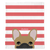 Masked Fawn French Bulldog on Coral Stripes | Frenchie Blanket, Frenchie Dog, French Bulldog pet products