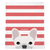 White French Bulldog on Coral Stripes | Frenchie Blanket, Frenchie Dog, French Bulldog pet products